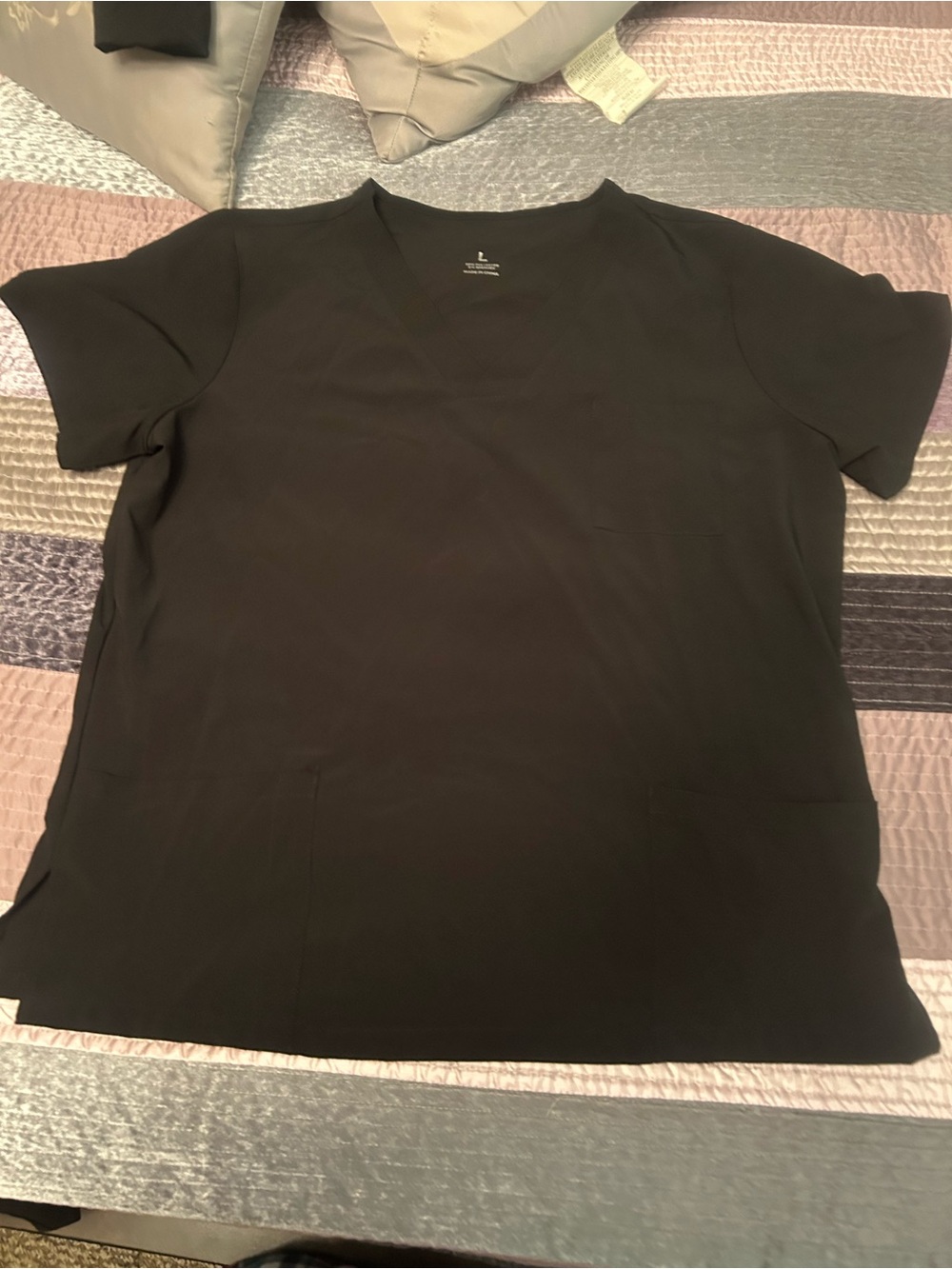 Classic Black Scrub Top & elastic waist pants